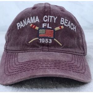 Alvin's Island for Panama City Beach Florida Adjustable Am Flag Purple Ball Cap
